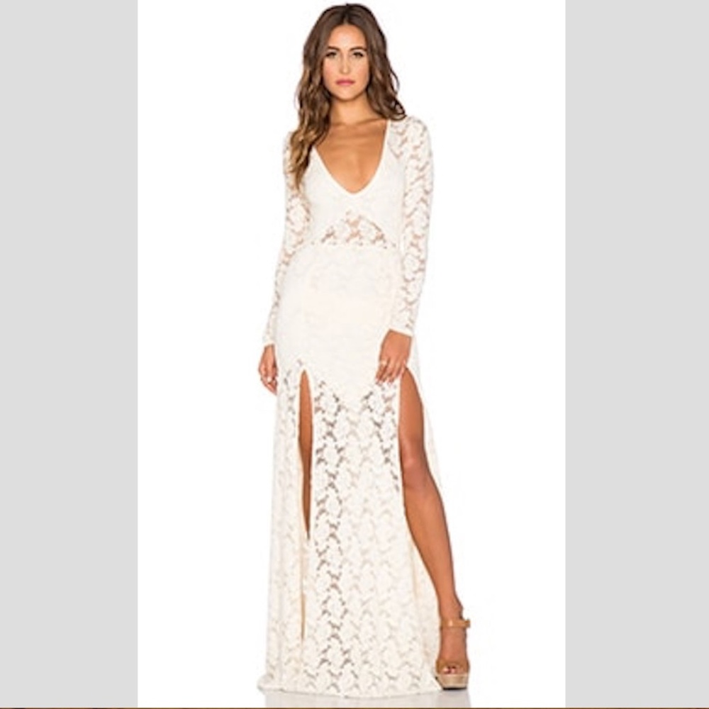 NIGHTCAP Lace Maxi Dress Slits